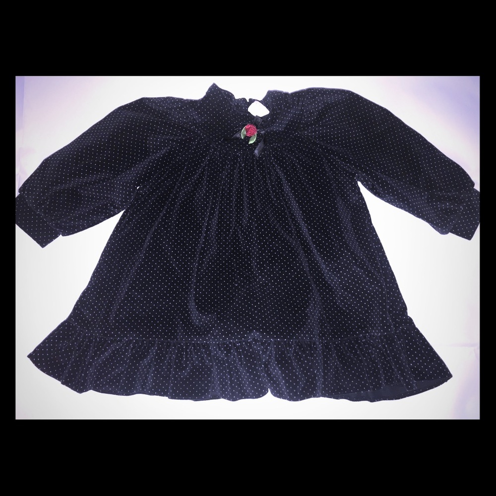 Vintage Girls Dress Size 4 Toddler Black